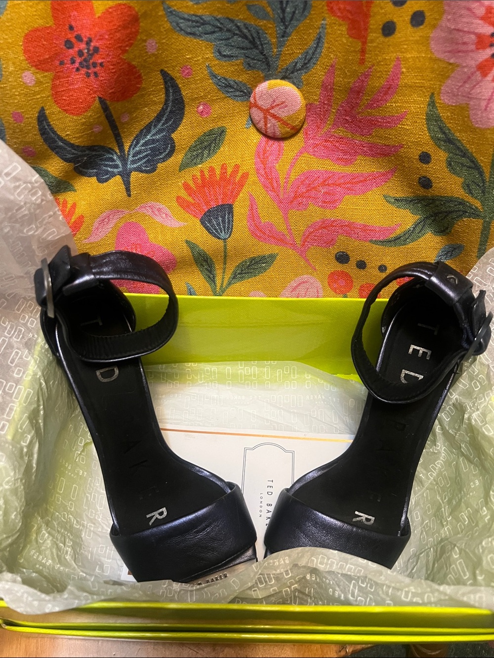 Ted Baker Secataa metallic leather high heel dark blue EU 39/ US 8.5